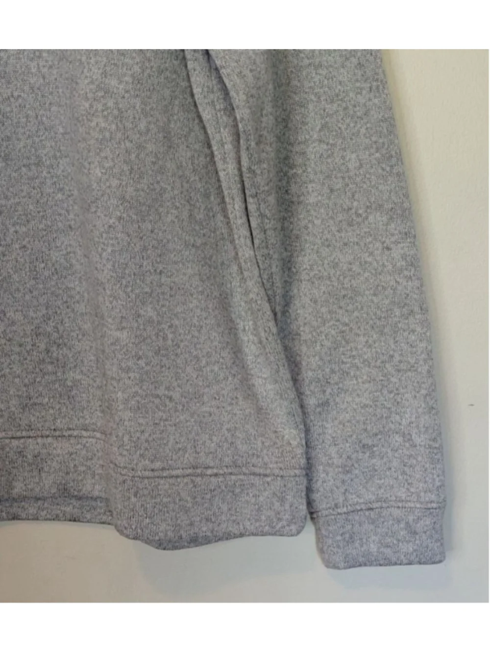 Men's Eddie Bauer Gray Fleece Mock Neck Snap Pullover XL